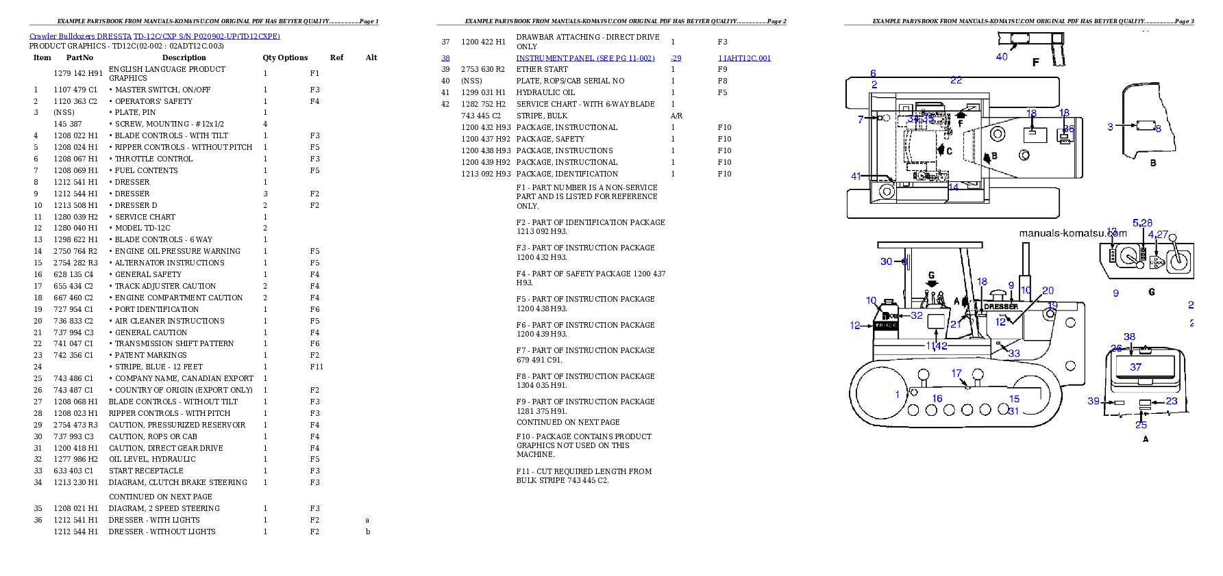 TD-12C/CXP S/N P020902-UP Partsbook