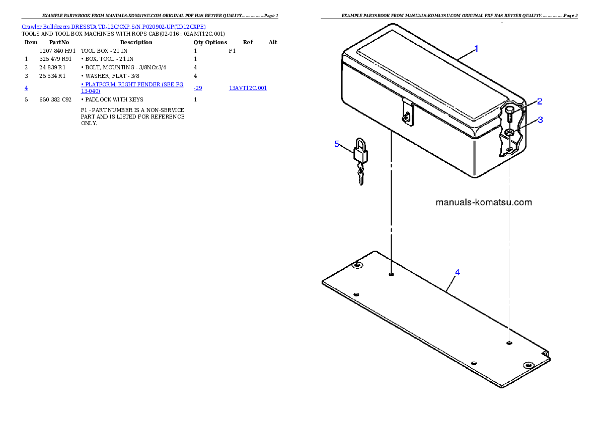 Protected: TD-12C/CXP S/N P020902-UP Partsbook