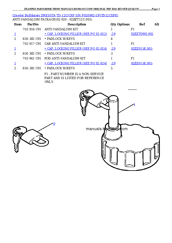 Protected: TD-12C/CXP S/N P020902-UP Partsbook