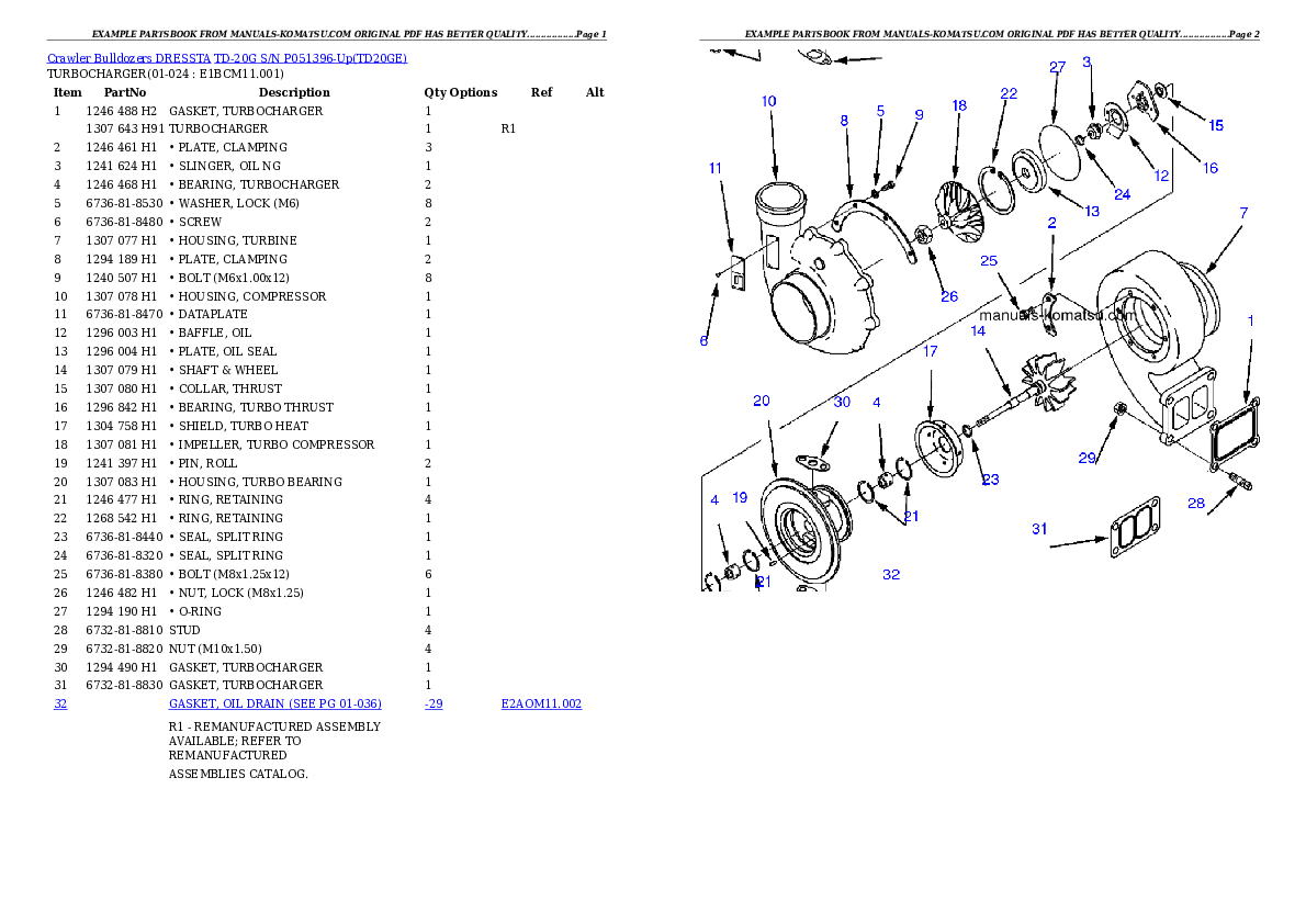Protected: TD-20G S/N P051396-Up Partsbook