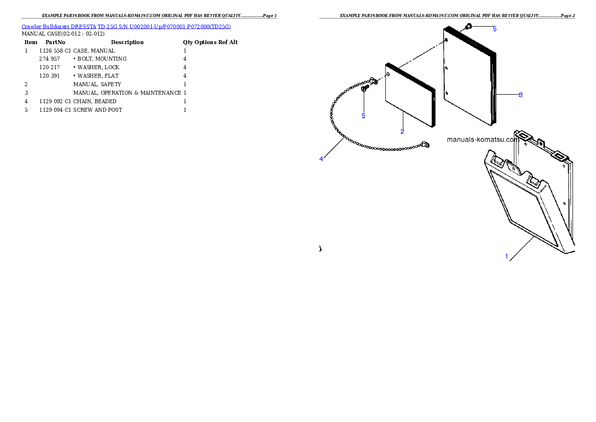 Protected: TD-25G S/N U002001-Up/P070001-P072000 Partsbook