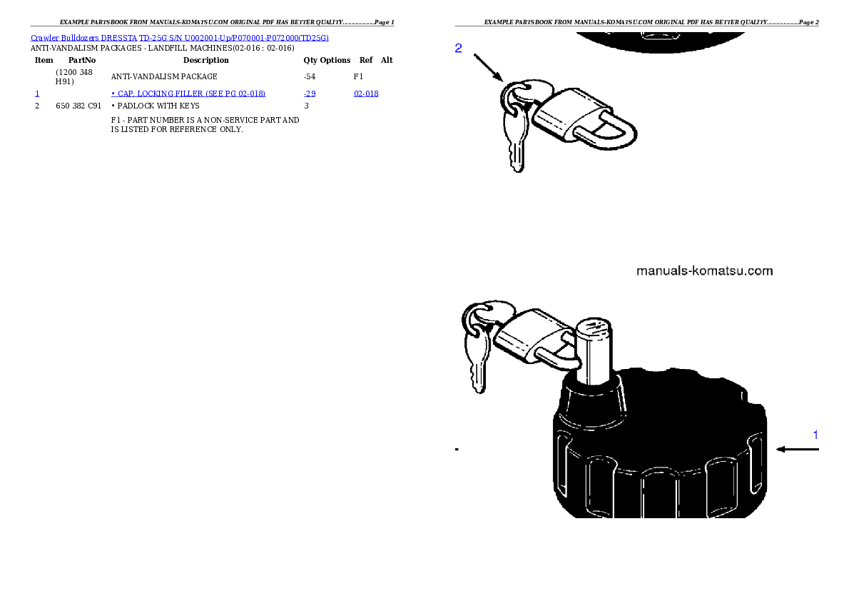 Protected: TD-25G S/N U002001-Up/P070001-P072000 Partsbook