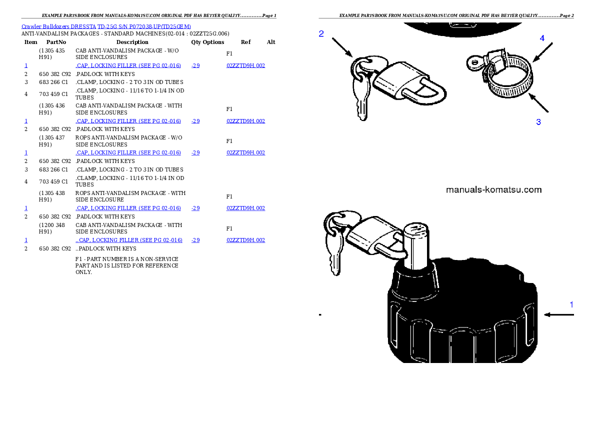 Protected: TD-25G S/N P072038-UP Partsbook