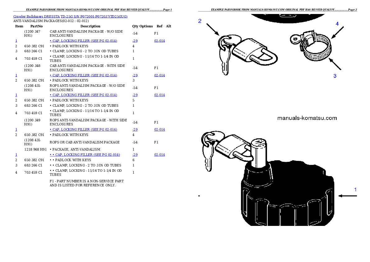 Protected: TD-25G S/N P072001-P072037 Partsbook