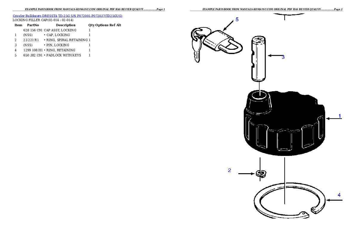 Protected: TD-25G S/N P072001-P072037 Partsbook