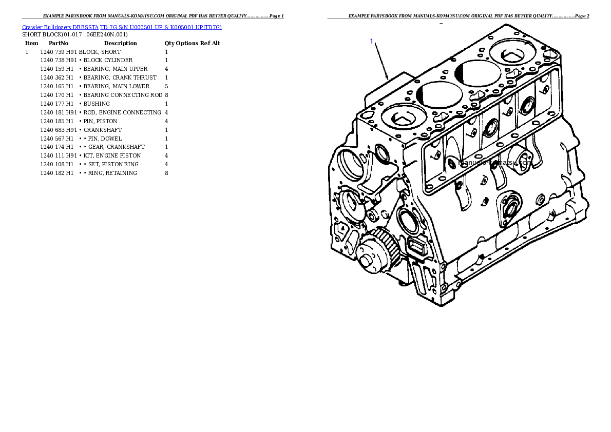 Protected: TD-7G S/N U000501-UP & K005001-UP Partsbook