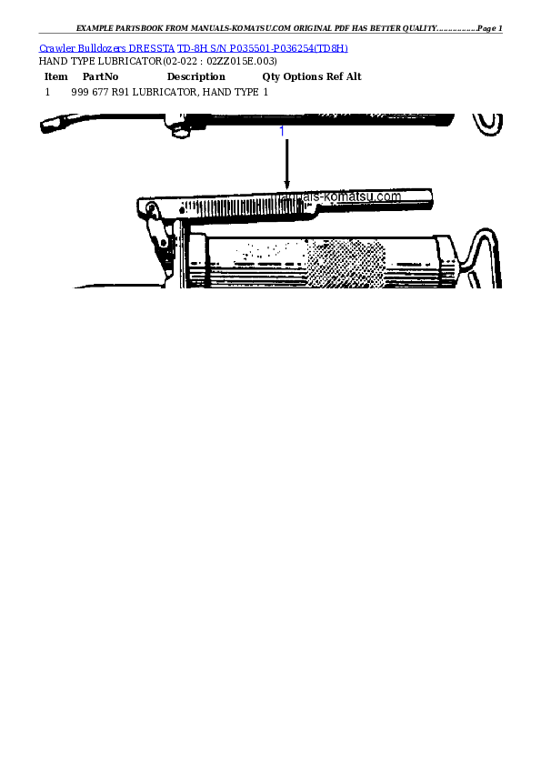 Protected: TD-8H S/N P035501-P036254 Partsbook