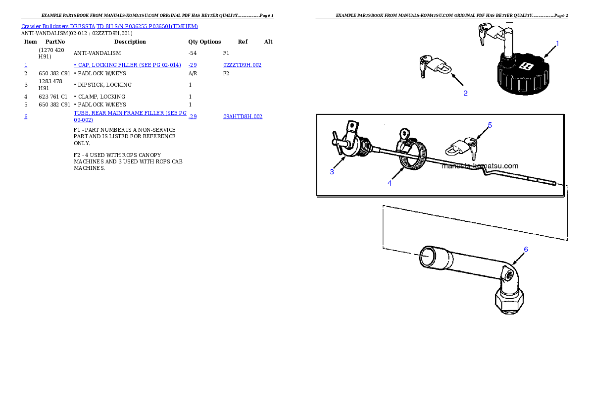 Protected: TD-8H S/N P036255-P036501 Partsbook