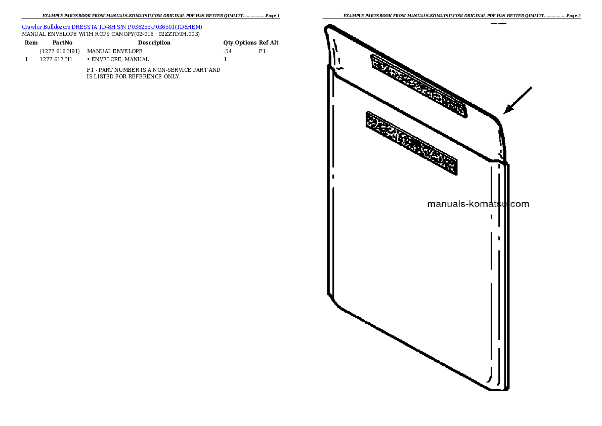 Protected: TD-8H S/N P036255-P036501 Partsbook