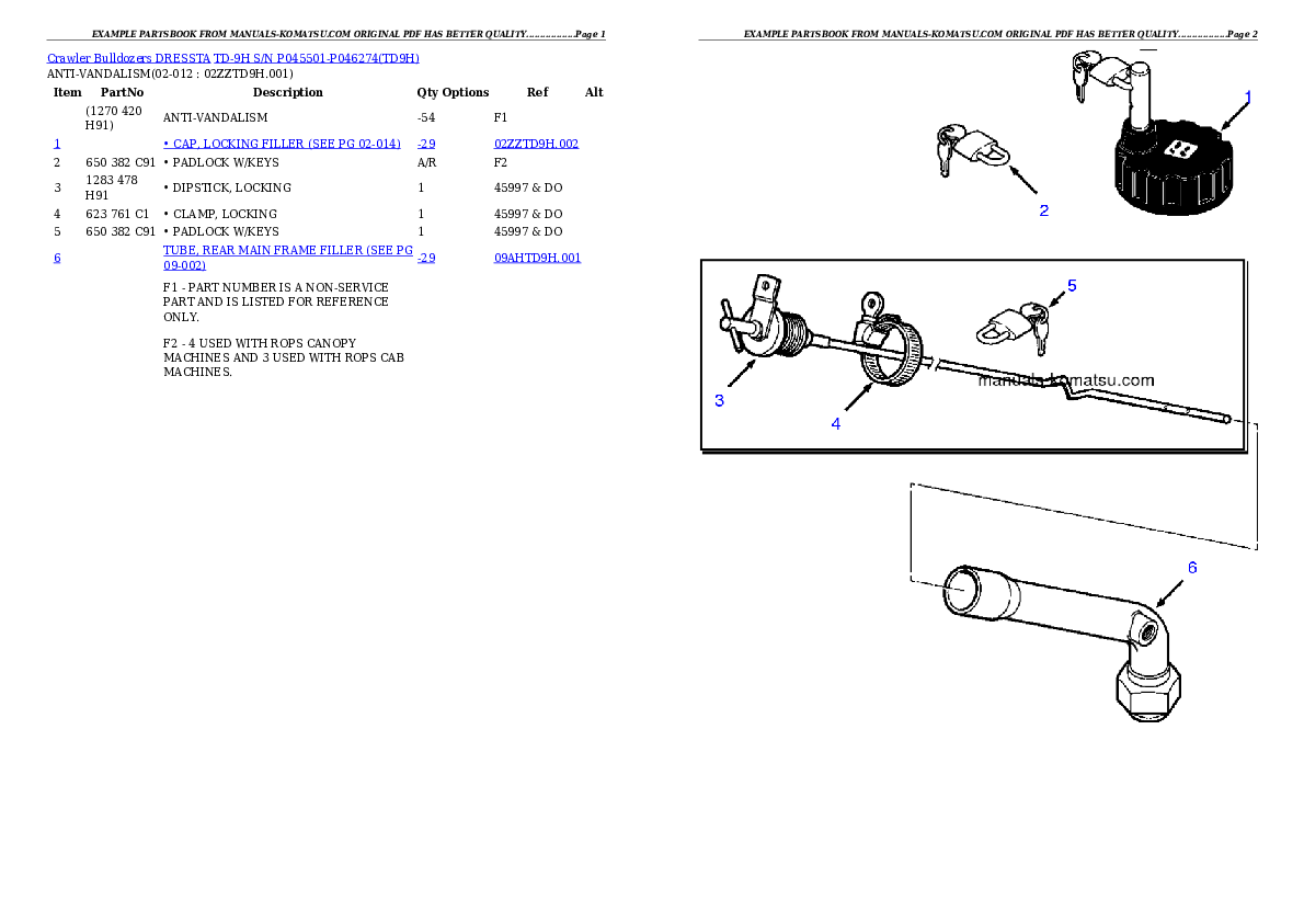 Protected: TD-9H S/N P045501-P046274 Partsbook