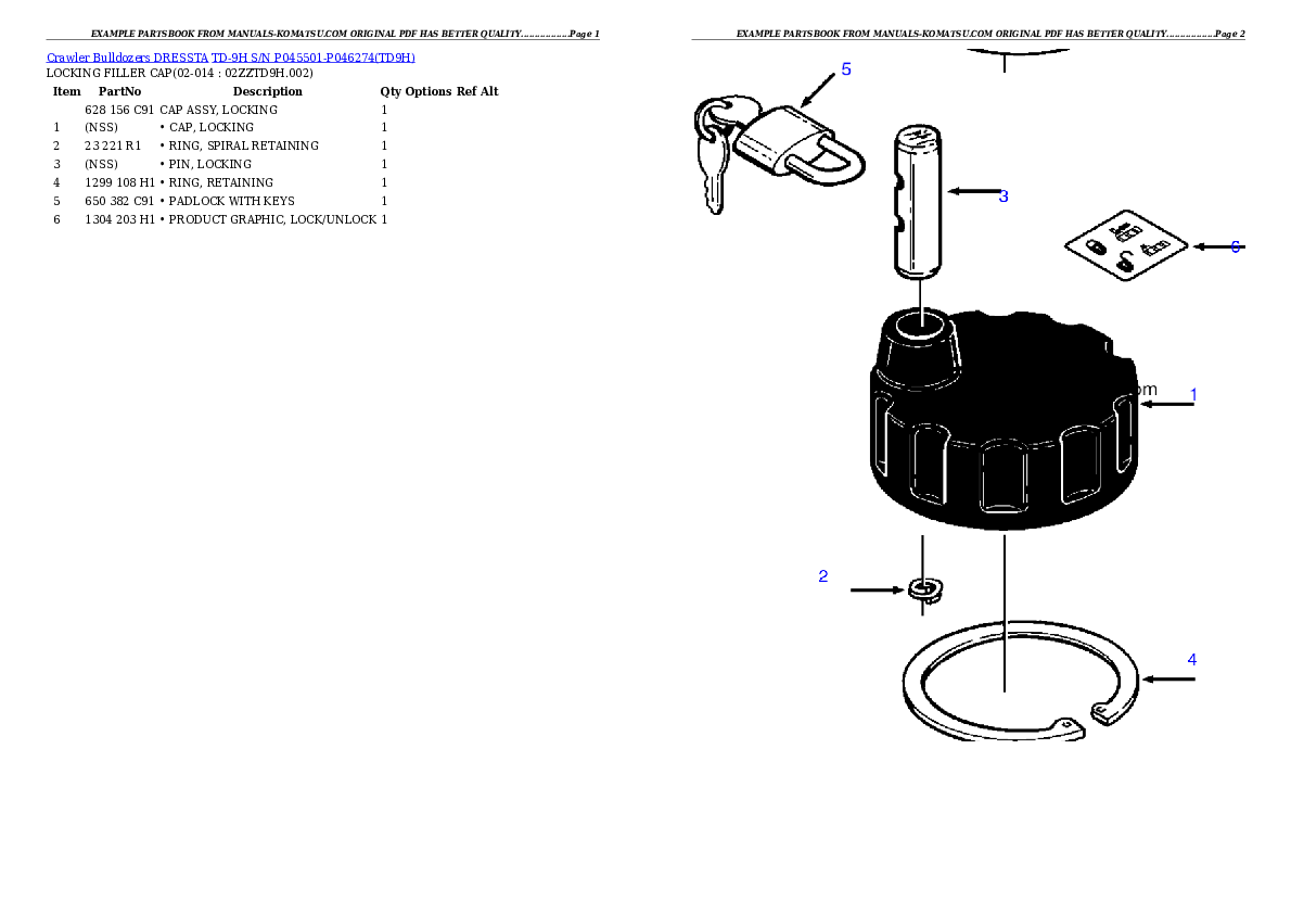 Protected: TD-9H S/N P045501-P046274 Partsbook