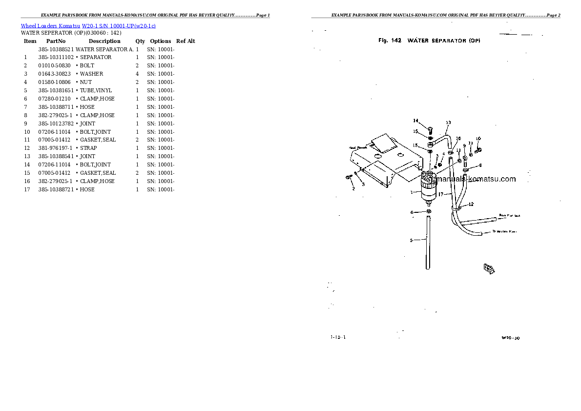 Protected: W20-1 S/N 10001-UP Partsbook