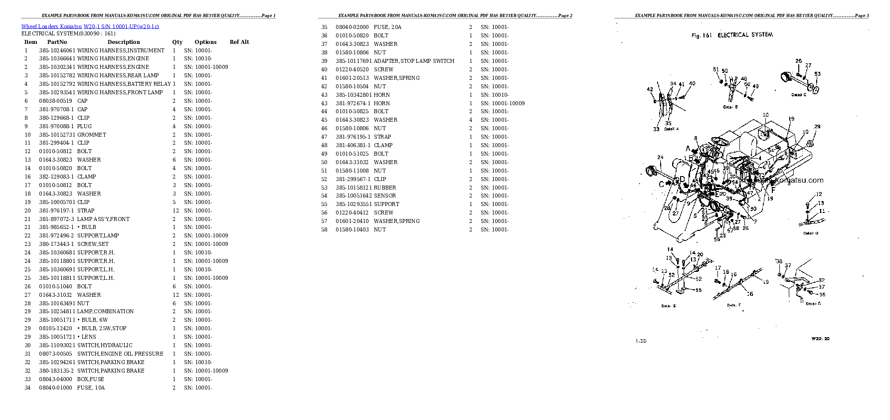 Protected: W20-1 S/N 10001-UP Partsbook