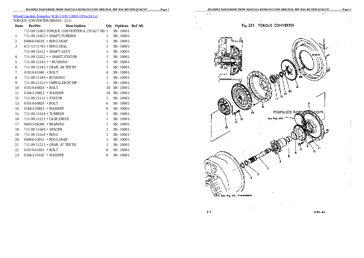Protected: W30-1 S/N 10001-UP Partsbook