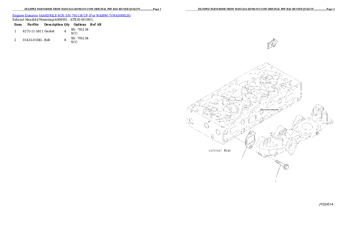 Protected: SAA4D95LE-6CH S/N 705134-UP (For WA80M-7) Partsbook