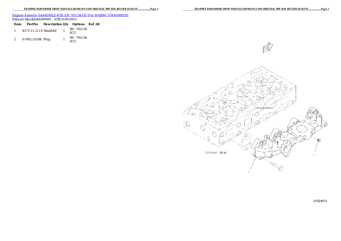 Protected: SAA4D95LE-6CH S/N 705134-UP (For WA80M-7) Partsbook