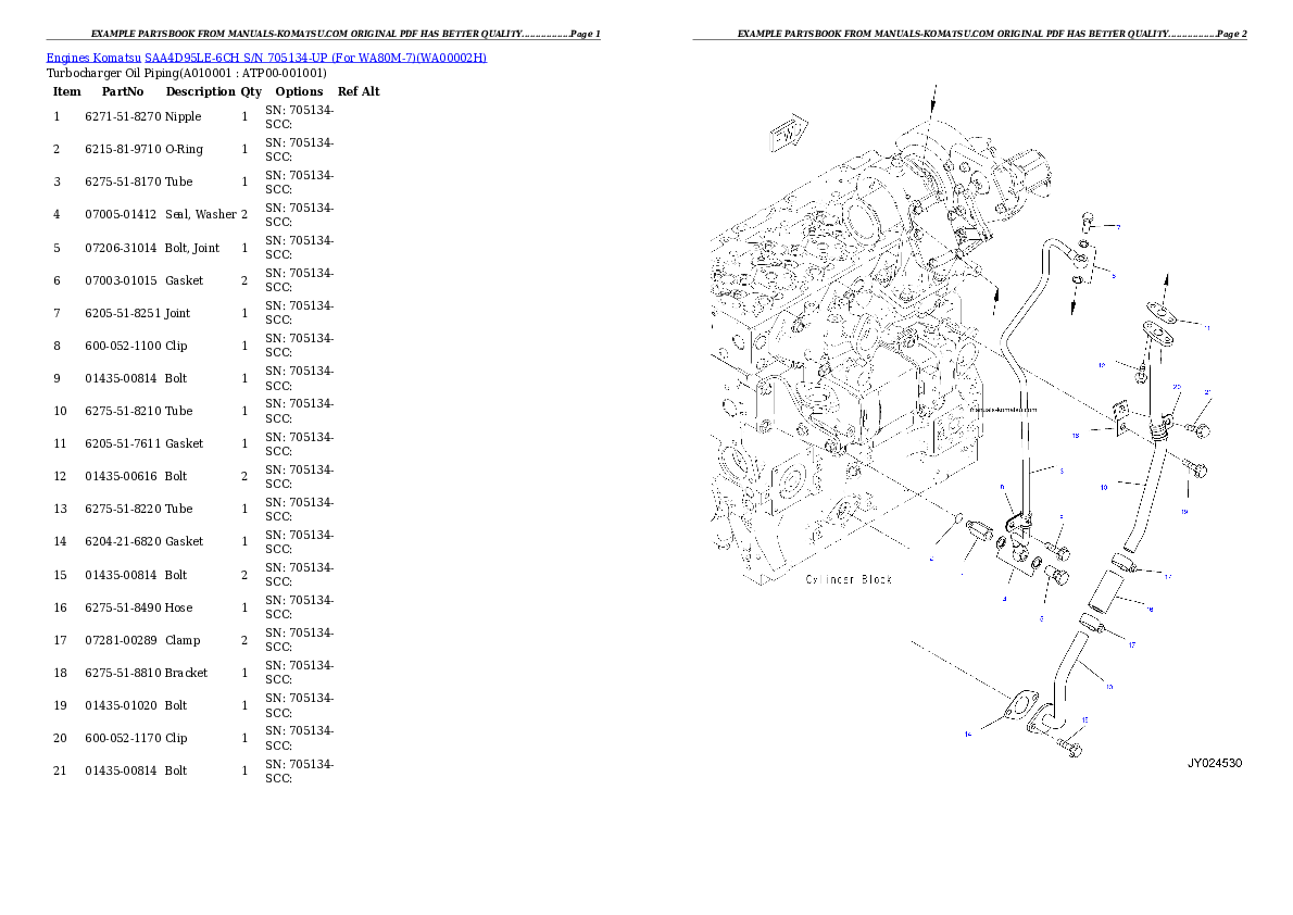 Protected: SAA4D95LE-6CH S/N 705134-UP (For WA80M-7) Partsbook