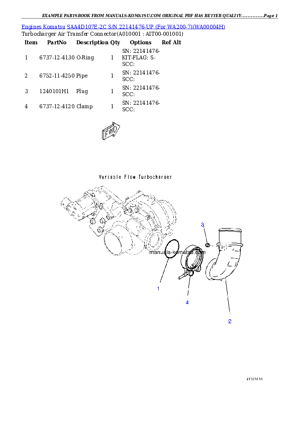Protected: SAA4D107E-2C S/N 22141476-UP (For WA200-7) Partsbook