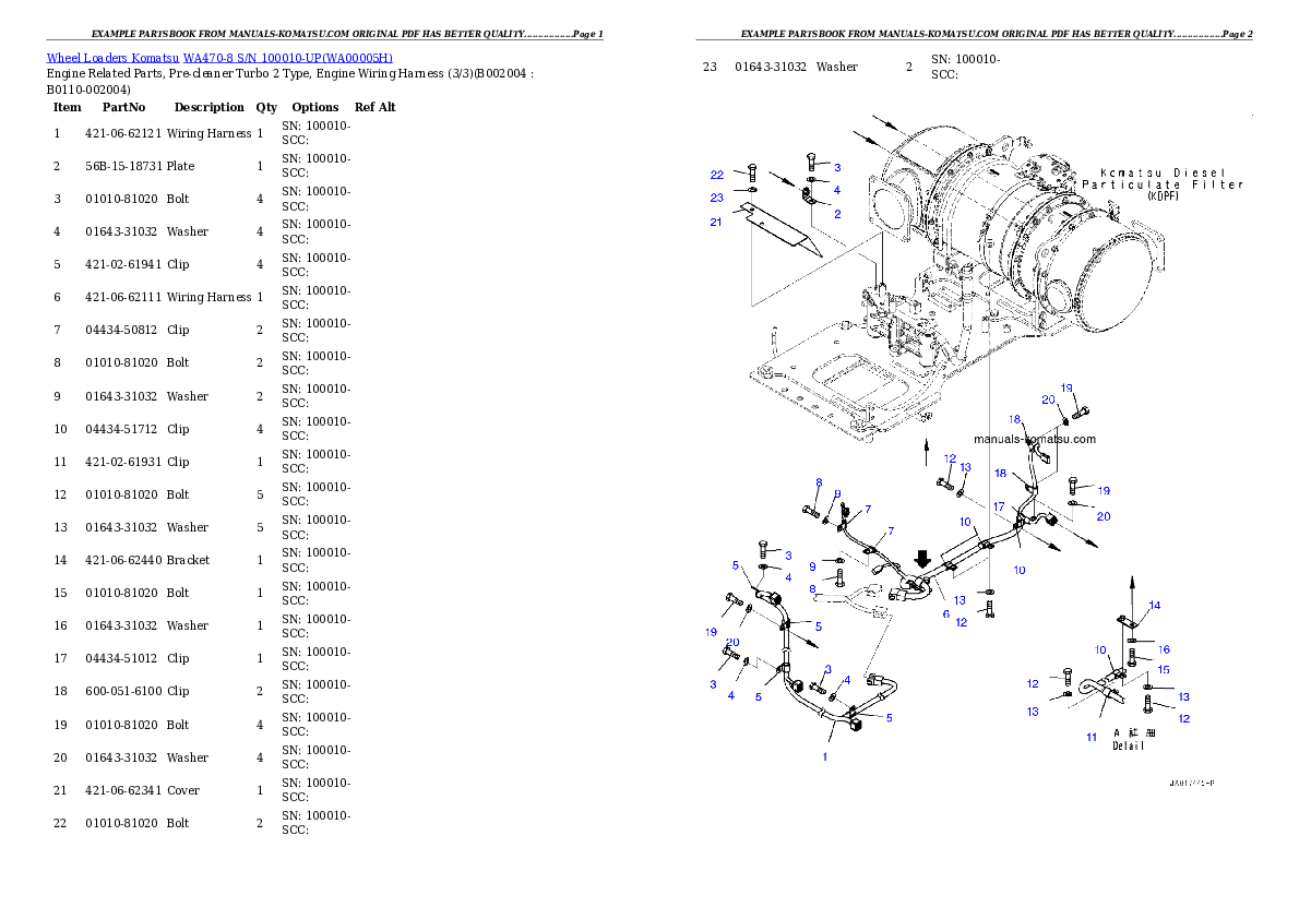 Protected: WA470-8 S/N 100010-UP Partsbook