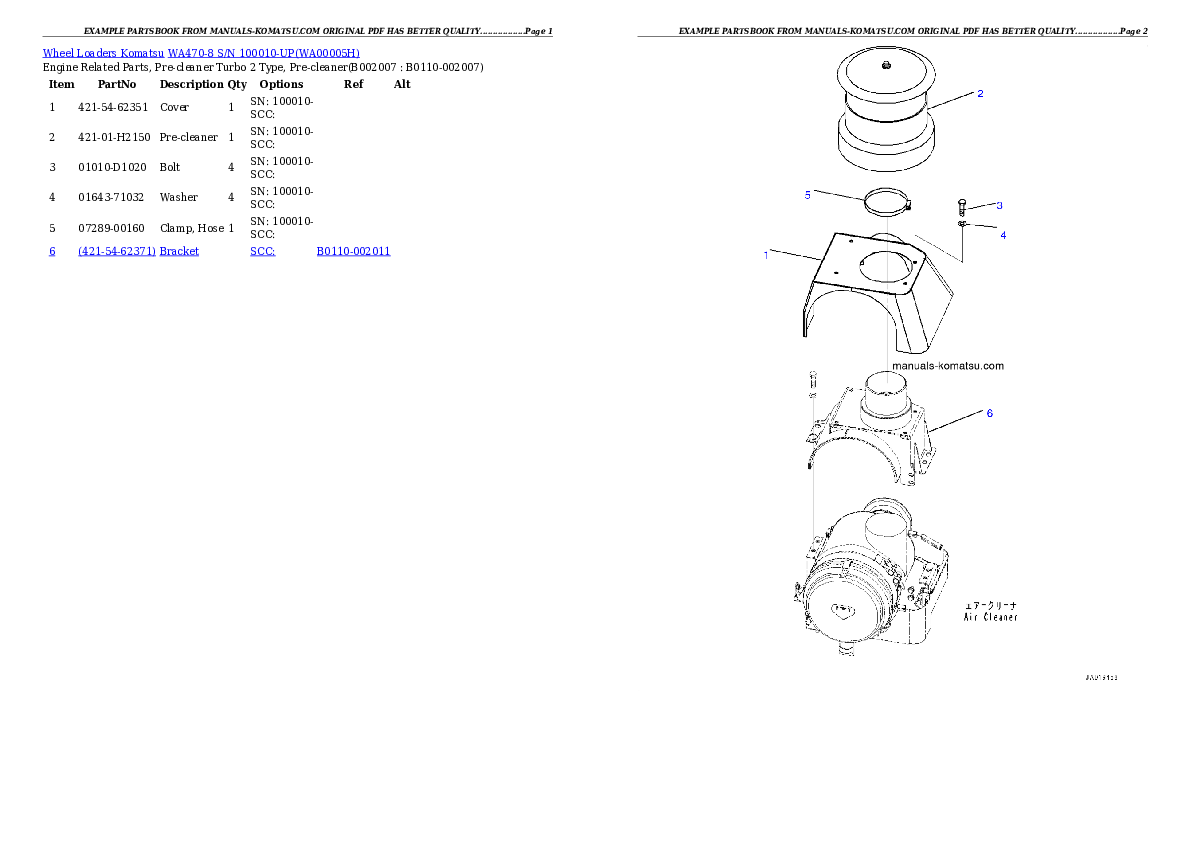 Protected: WA470-8 S/N 100010-UP Partsbook