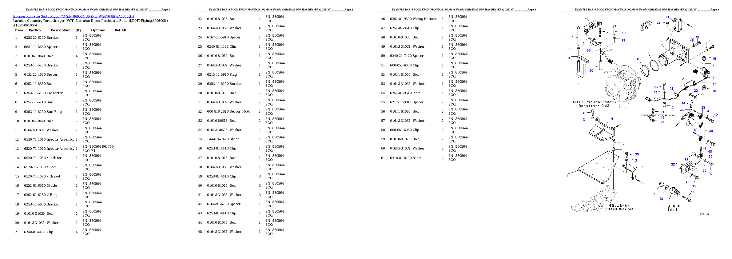 Protected: SAA6D125E-7D S/N 860564-UP (For WA470-8) Partsbook