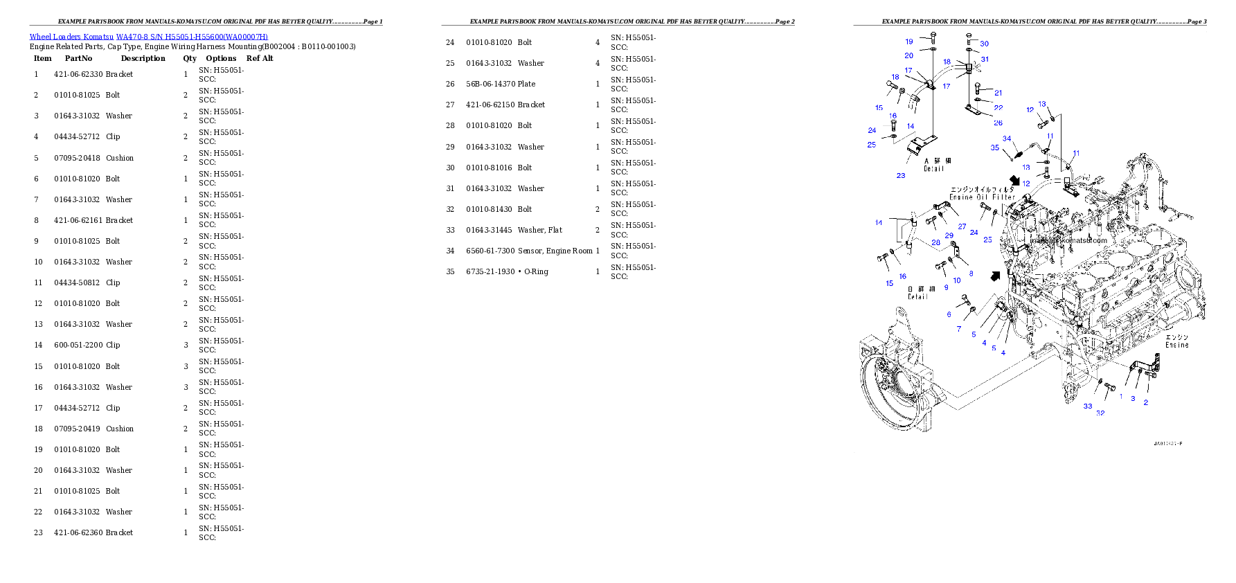 Protected: WA470-8 S/N H55051-H55600 Partsbook