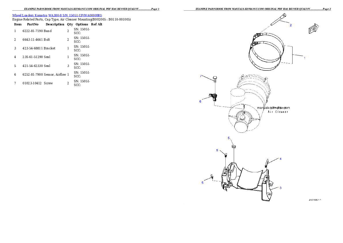 Protected: WA380-8 S/N 15051-UP Partsbook