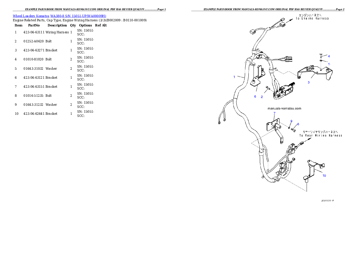Protected: WA380-8 S/N 15051-UP Partsbook