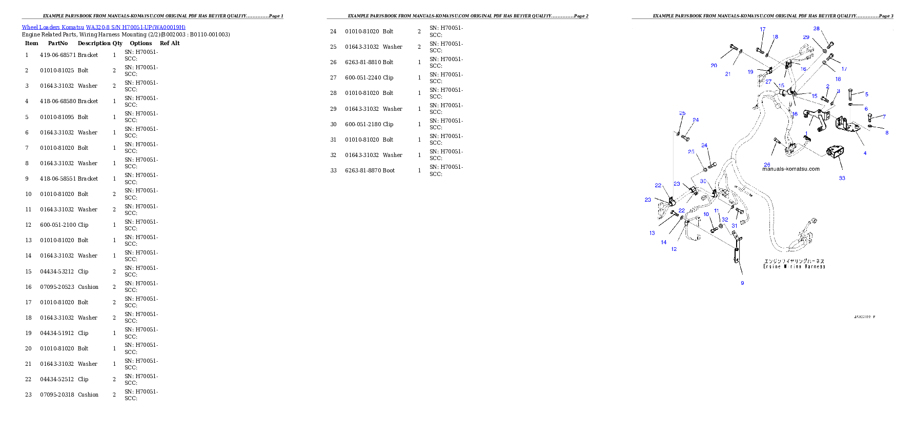 Protected: WA320-8 S/N H70051-UP Partsbook