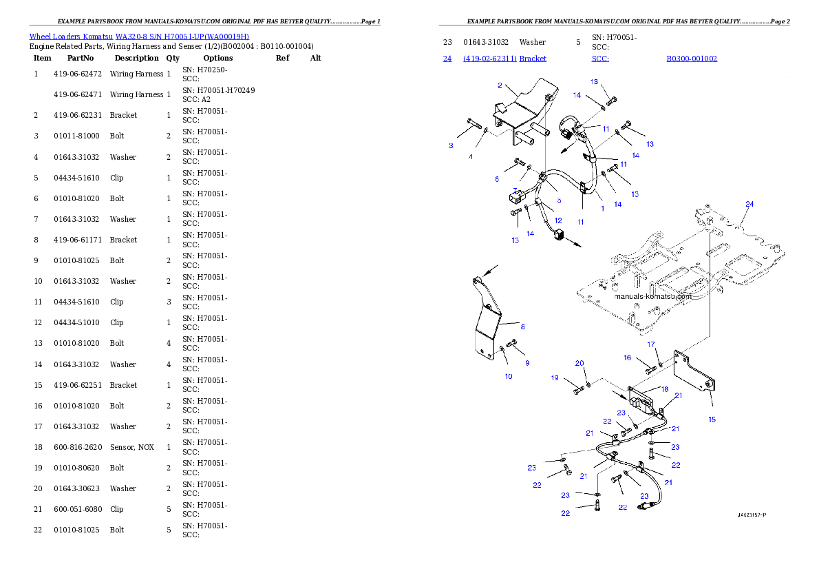 Protected: WA320-8 S/N H70051-UP Partsbook