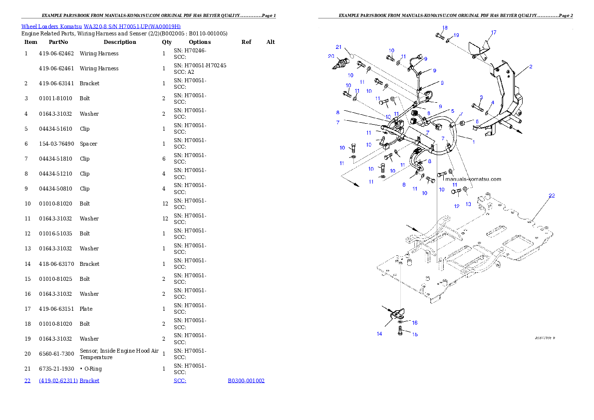 Protected: WA320-8 S/N H70051-UP Partsbook