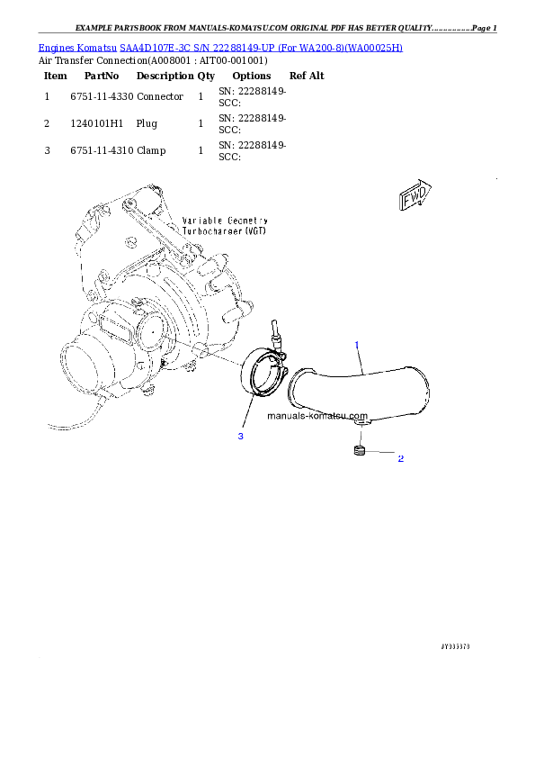 Protected: SAA4D107E-3C S/N 22288149-UP (For WA200-8) Partsbook