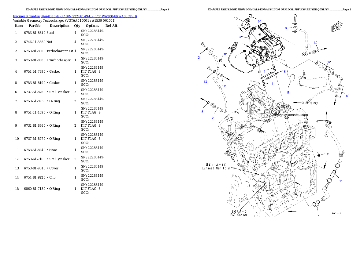 Protected: SAA4D107E-3C S/N 22288149-UP (For WA200-8) Partsbook