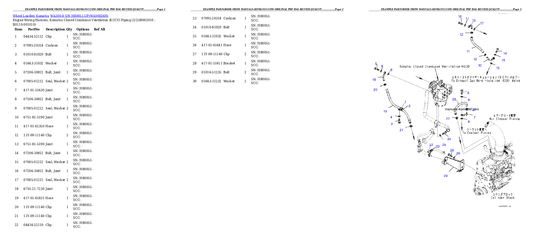 Protected: WA200-8 S/N H80051-UP Partsbook