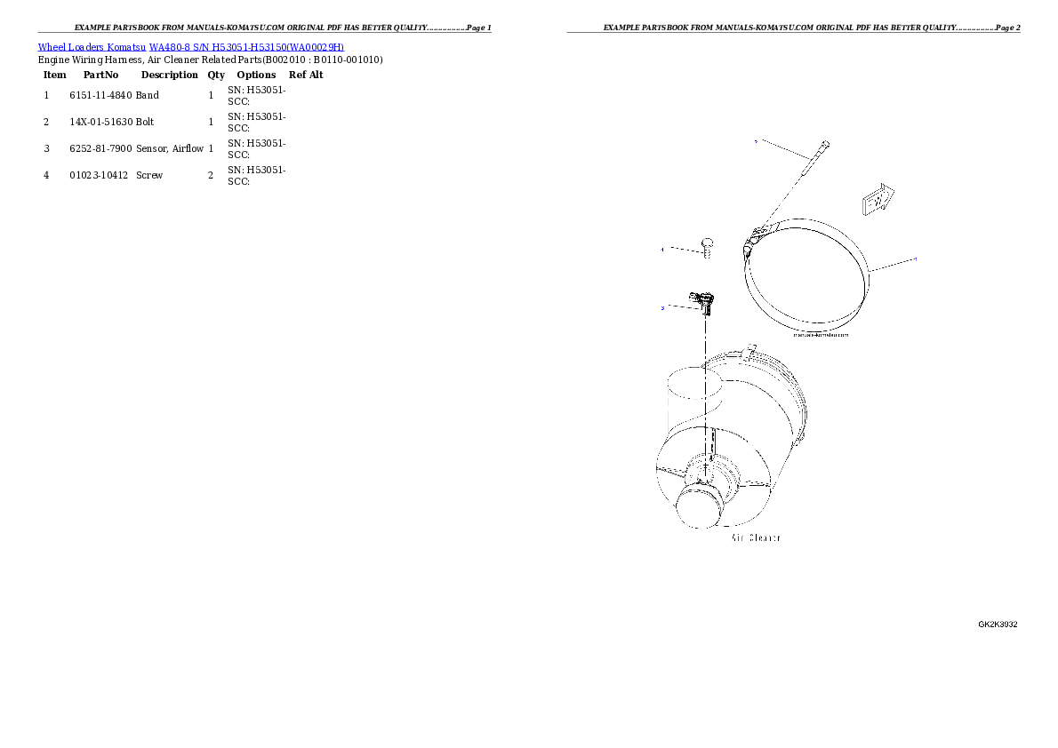 Protected: WA480-8 S/N H53051-H53150 Partsbook