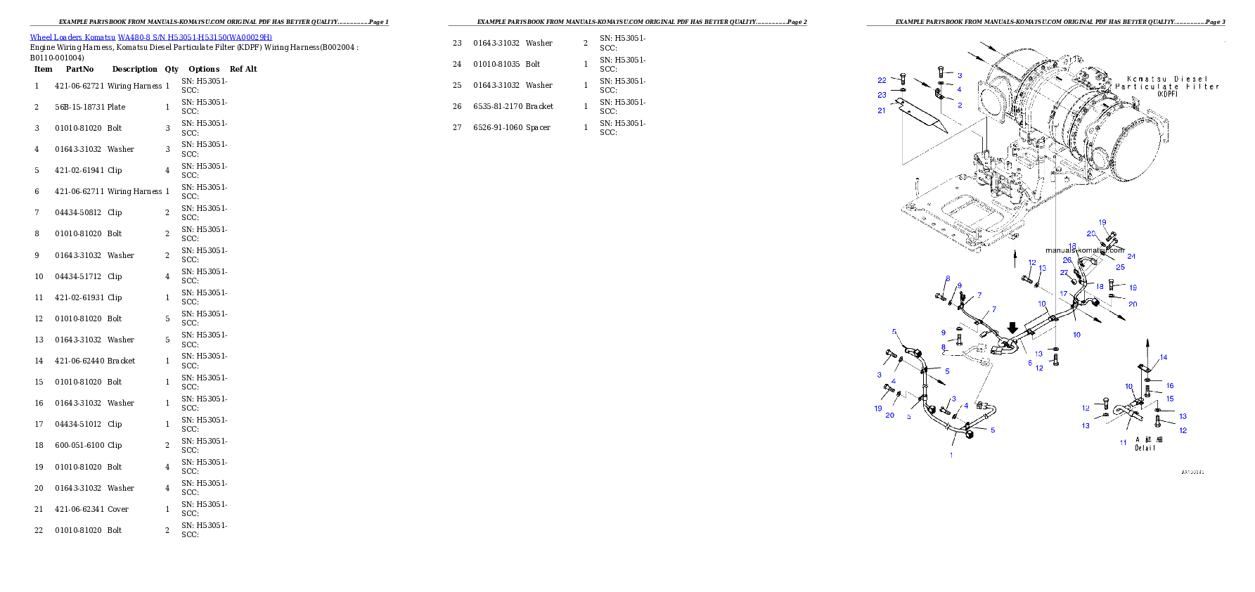 Protected: WA480-8 S/N H53051-H53150 Partsbook
