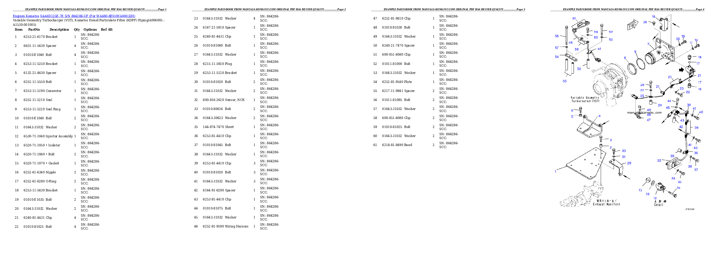 Protected: SAA6D125E-7E S/N 864286-UP (For WA480-8E0) Partsbook