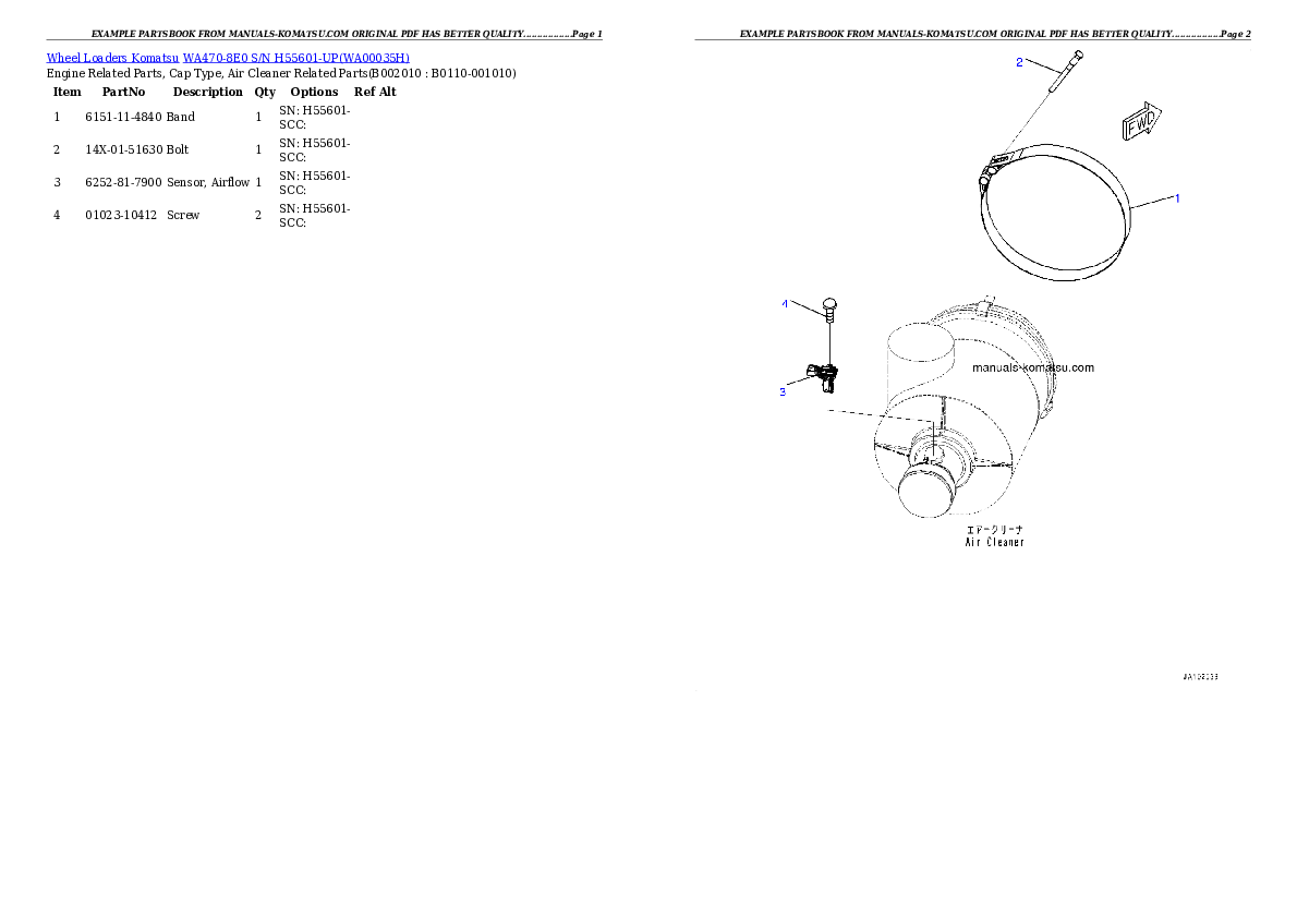 Protected: WA470-8E0 S/N H55601-UP Partsbook