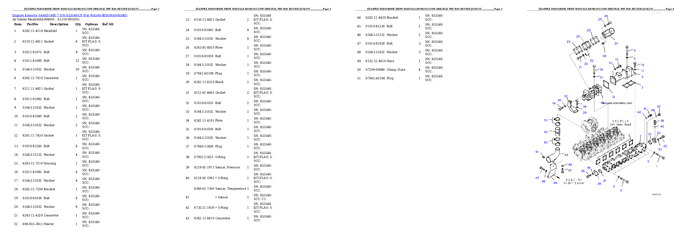 Protected: SAA6D140E-7 S/N 833540-UP (For WA500-8E0) Partsbook