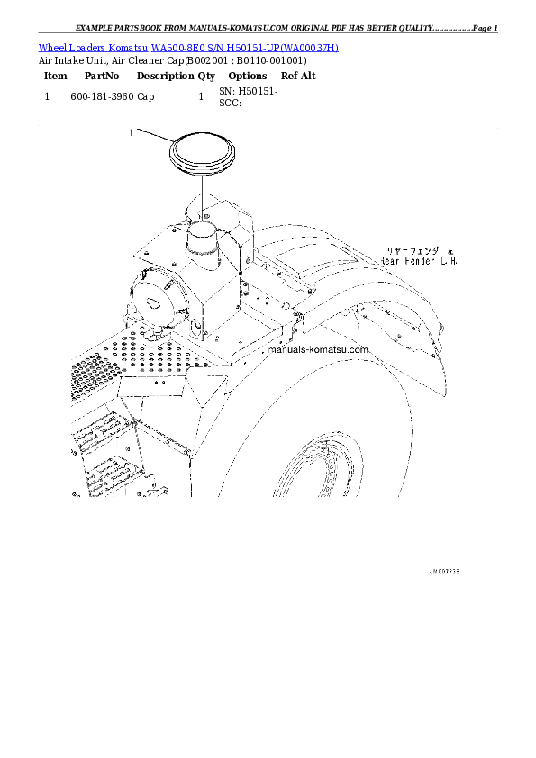 Protected: WA500-8E0 S/N H50151-UP Partsbook