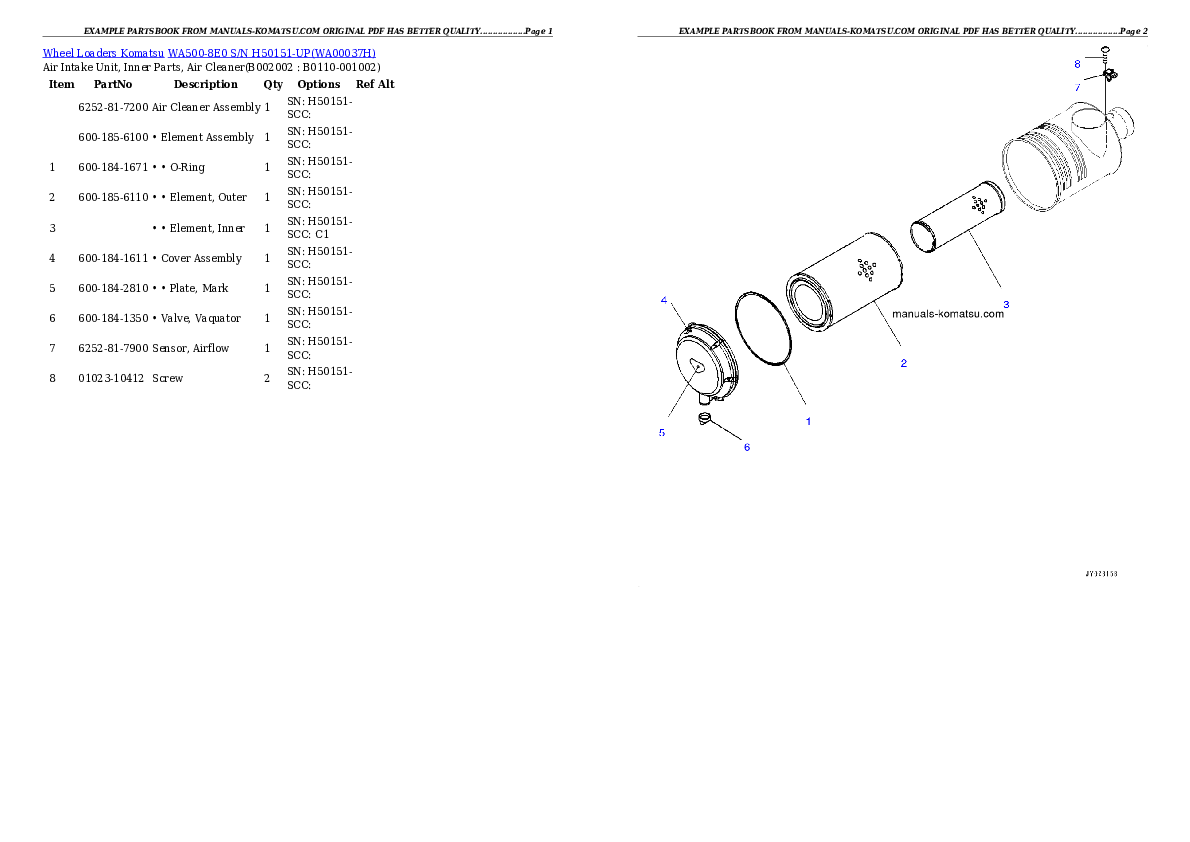 Protected: WA500-8E0 S/N H50151-UP Partsbook