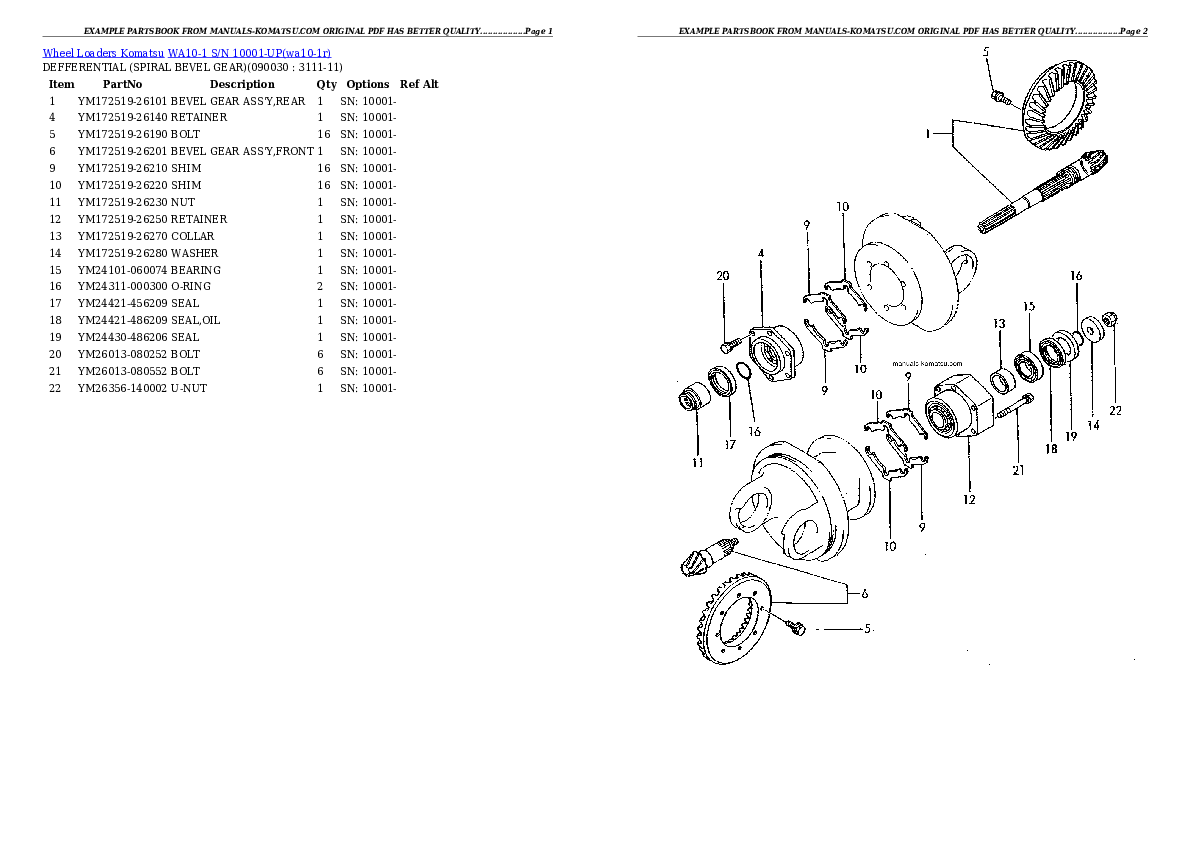 Protected: WA10-1 S/N 10001-UP Partsbook