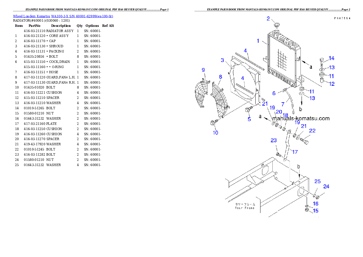 Protected: WA100-3-X S/N 60001-62999 Partsbook
