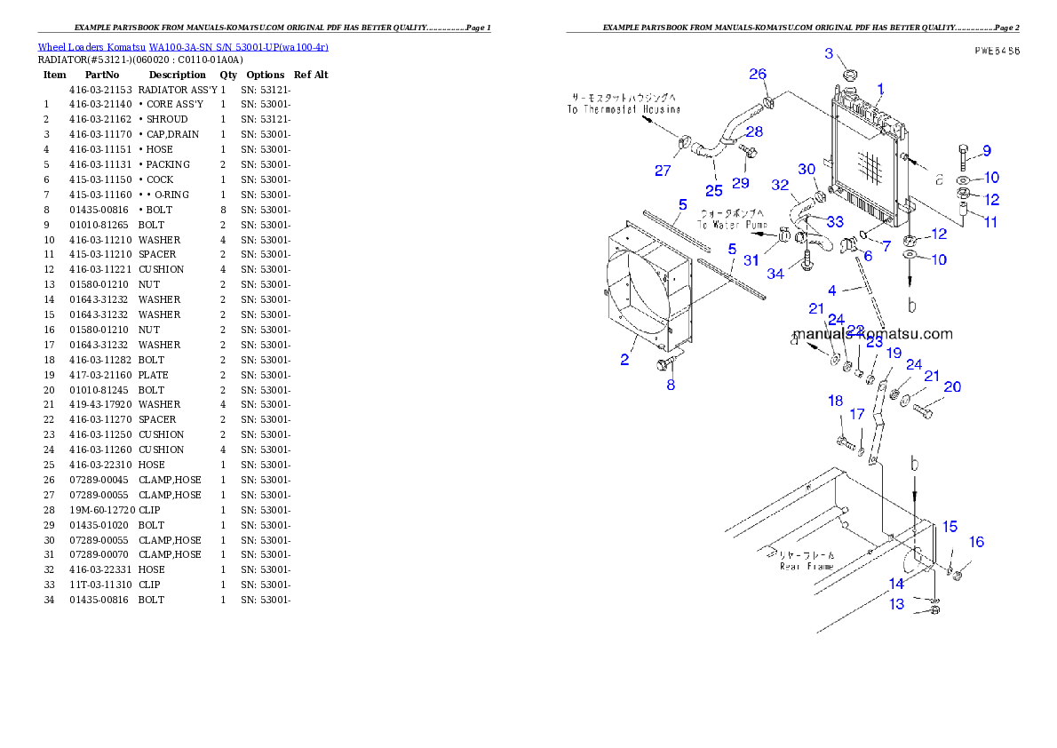 Protected: WA100-3A-SN S/N 53001-UP Partsbook