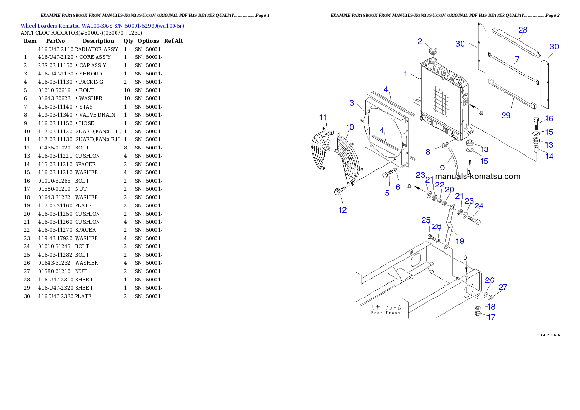 Protected: WA100-3A-S S/N 50001-52999 Partsbook