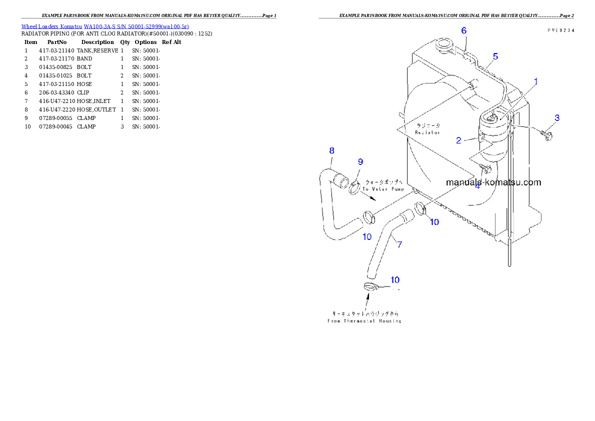 Protected: WA100-3A-S S/N 50001-52999 Partsbook