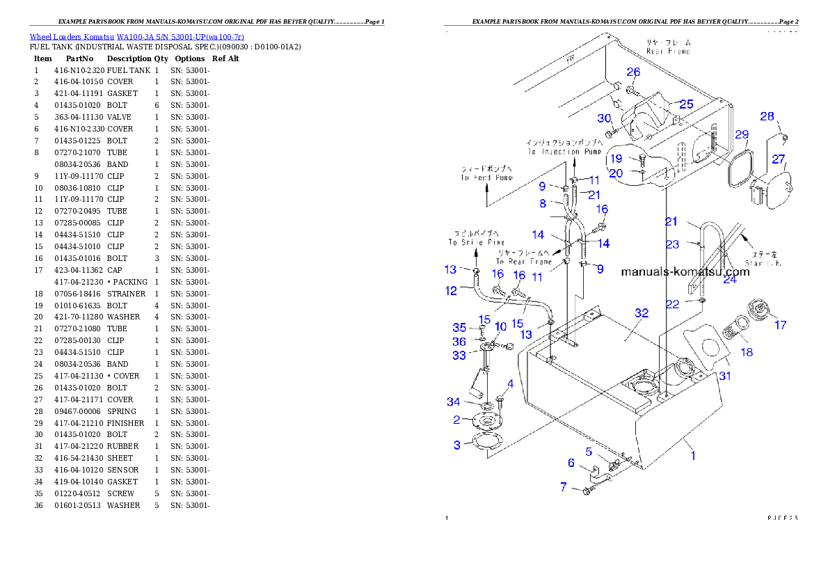Protected: WA100-3A S/N 53001-UP Partsbook