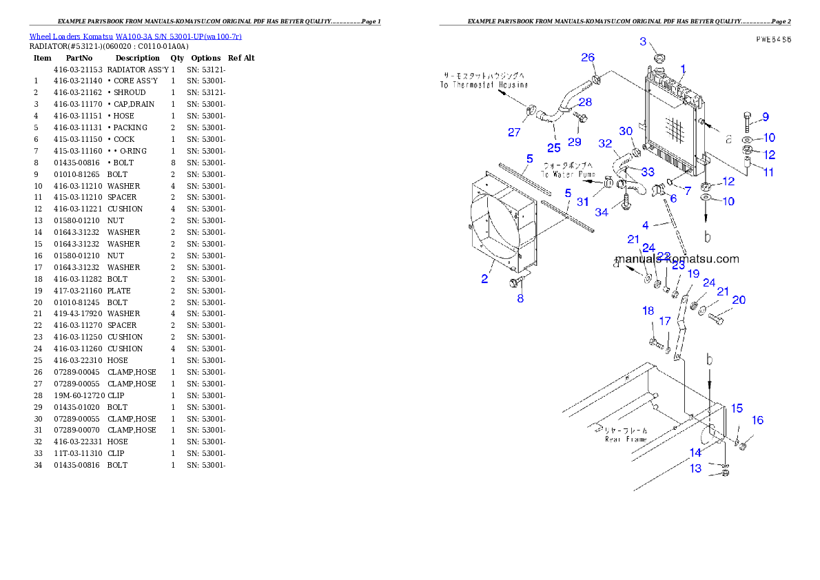 Protected: WA100-3A S/N 53001-UP Partsbook