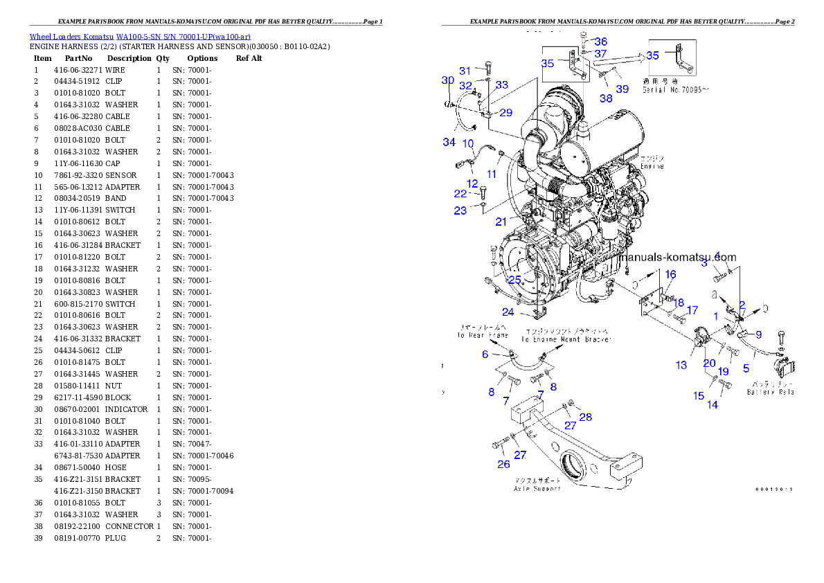 Protected: WA100-5-SN S/N 70001-UP Partsbook