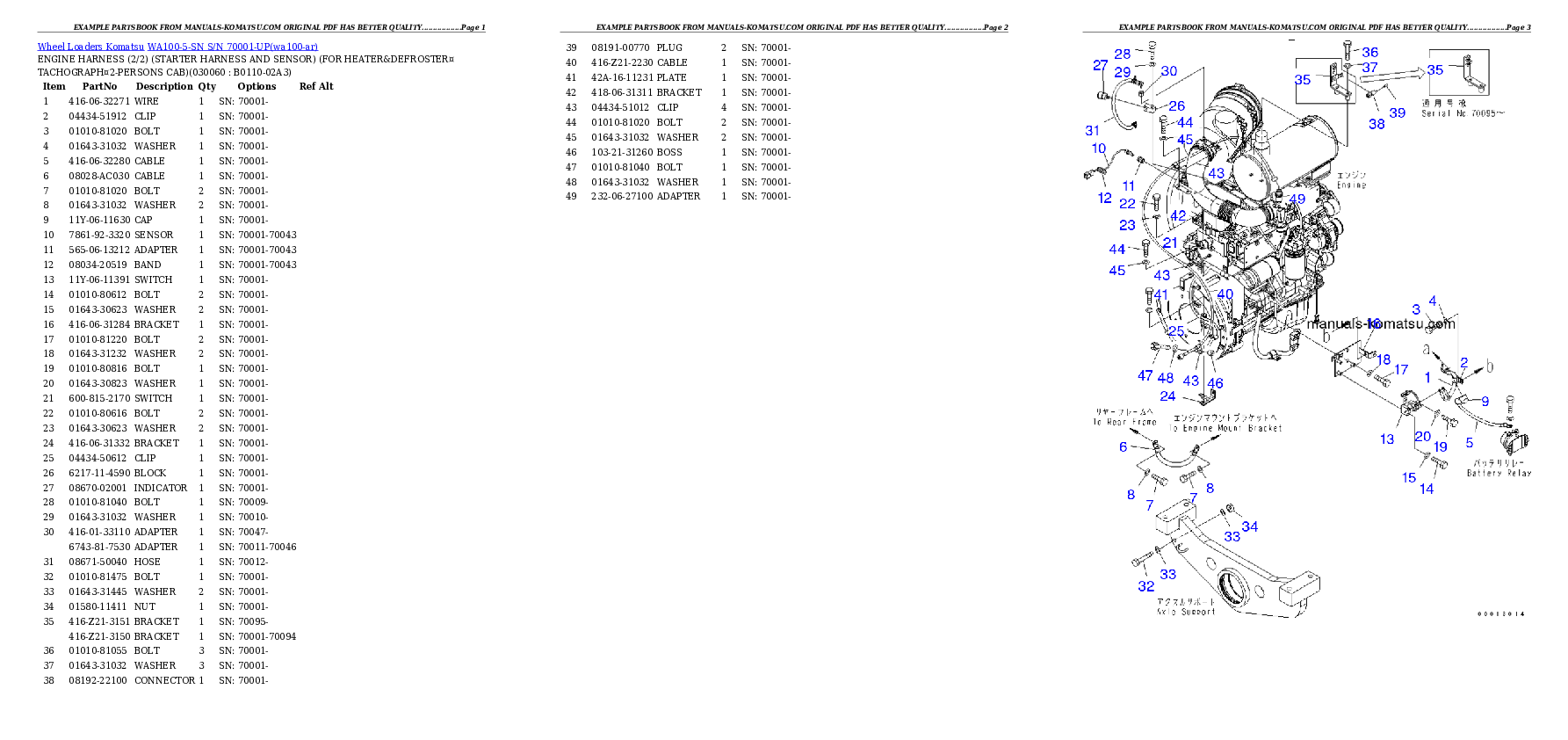 Protected: WA100-5-SN S/N 70001-UP Partsbook